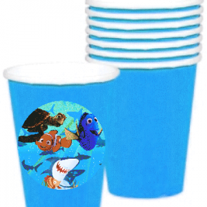 Okyanus Partisi Nemo Dory partileriniz için 8cm sticker baskı. Düz renk kullan at kağıt ve plastik parti bardaklarıyla birlikte kullanabilirsiniz.  Fiyata bardak dahil değildir! Bu sticker ları düz renk poşet